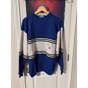 Greenline International Blue  Quarter Zip Pullover Sweatshirt Womens Large